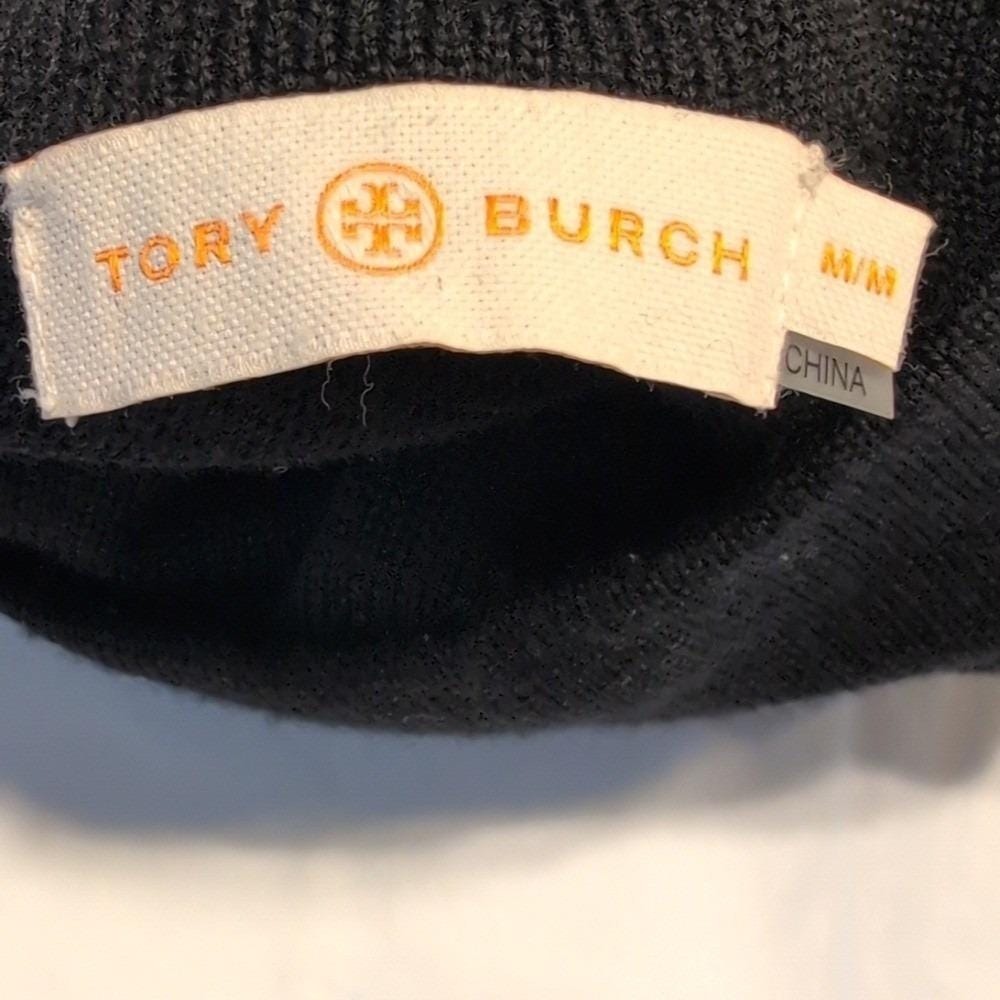 Tory Burch Black Jacinthe Black Wook Turtleneck Sweater Dress Size Medium - Picture 10 of 11